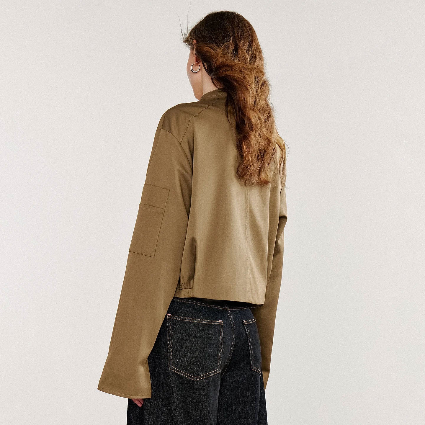 Retro Contrast Stand-Collar Jacket