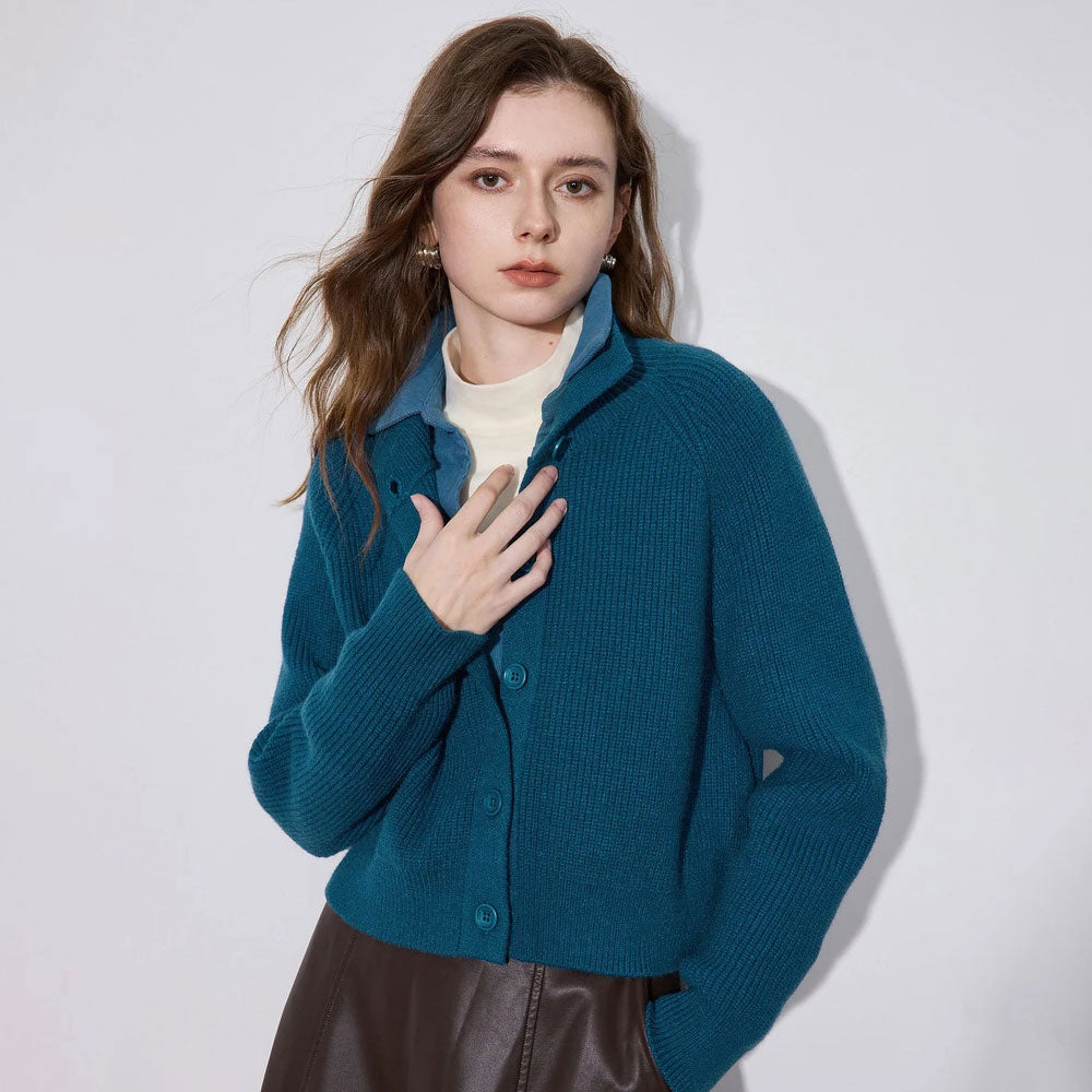 Cozy Turtleneck Button-Front Sweater