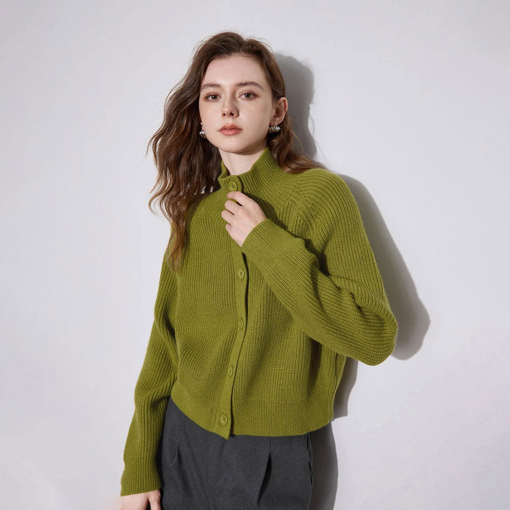Cozy Turtleneck Button-Front Sweater