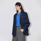 Oversize Faux-Denim Blazer