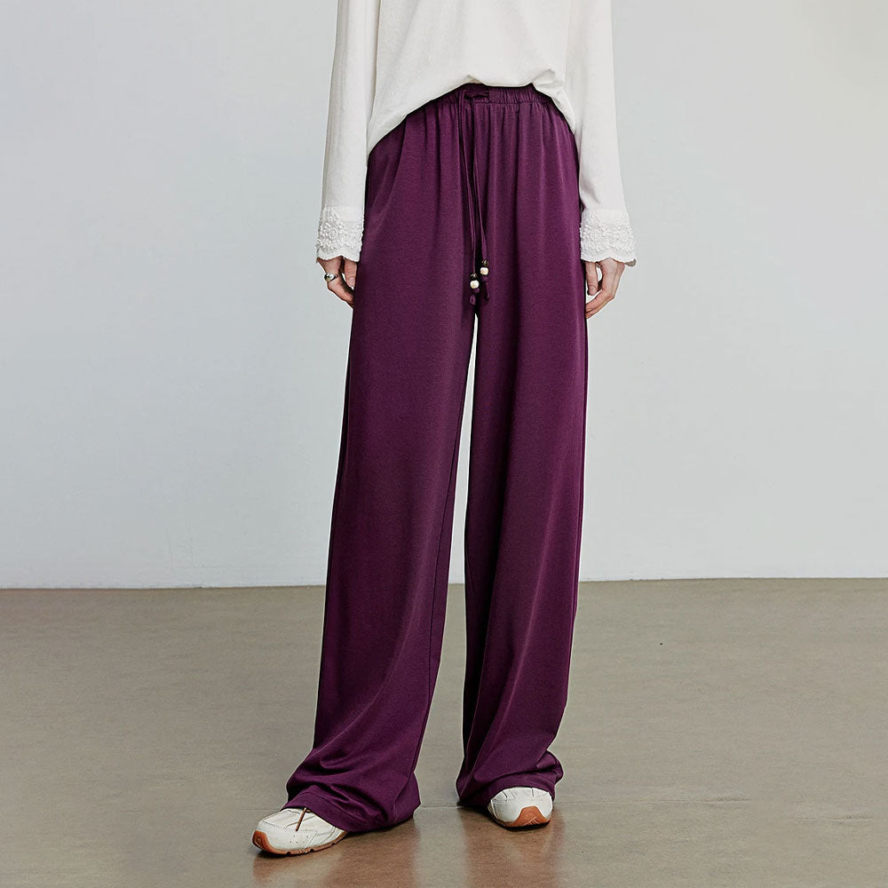 Wide-Leg Lyocell Cotton Pants