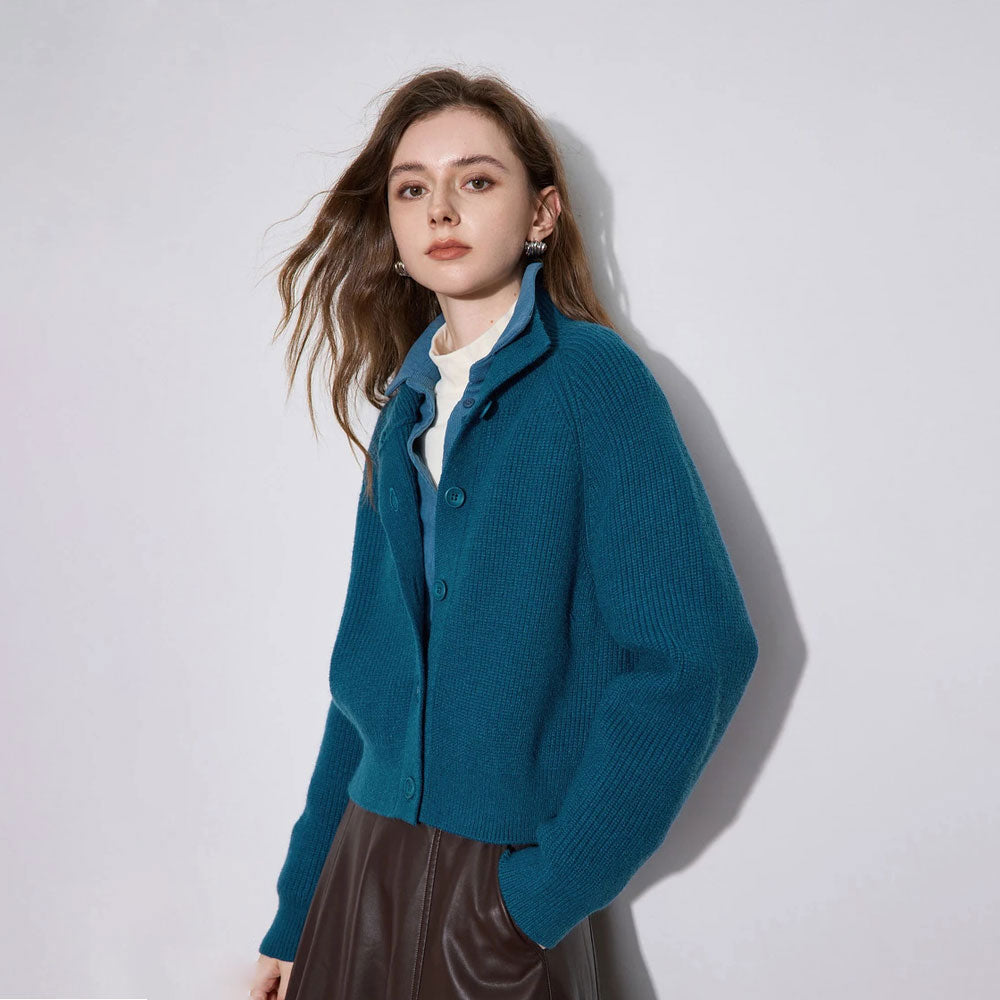 Cozy Turtleneck Button-Front Sweater