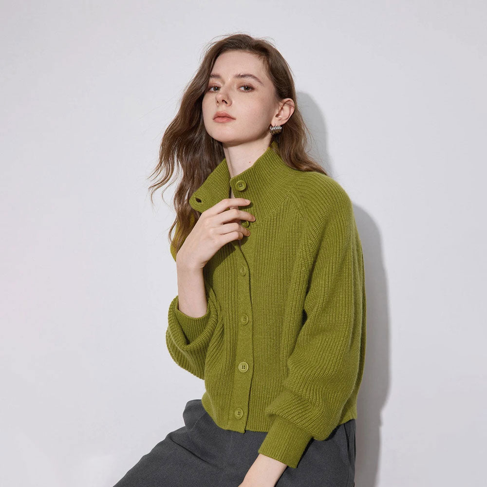 Cozy Turtleneck Button-Front Sweater