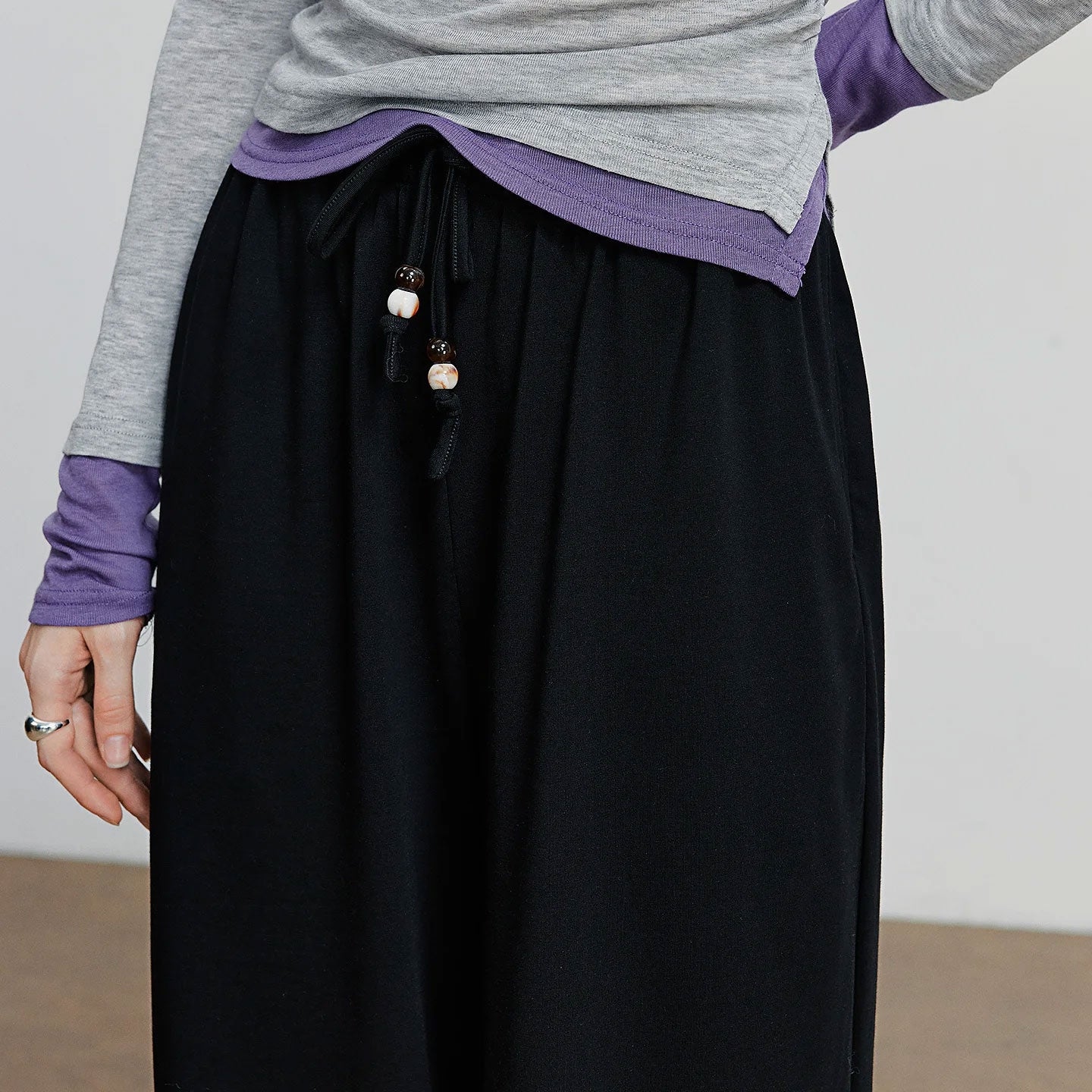 Wide-Leg Lyocell Cotton Pants