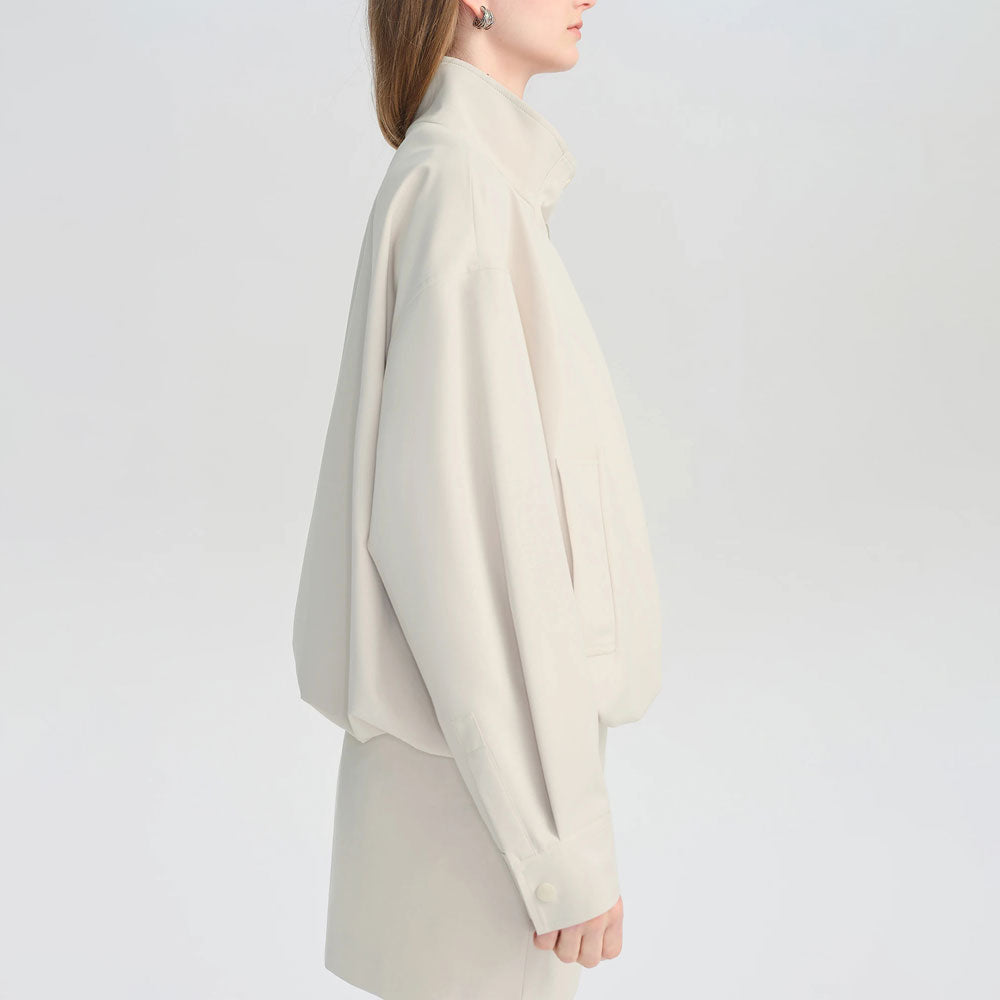 Cropped Stand-Collar Jacket