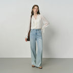 Lace-Trim Flounce Blouse