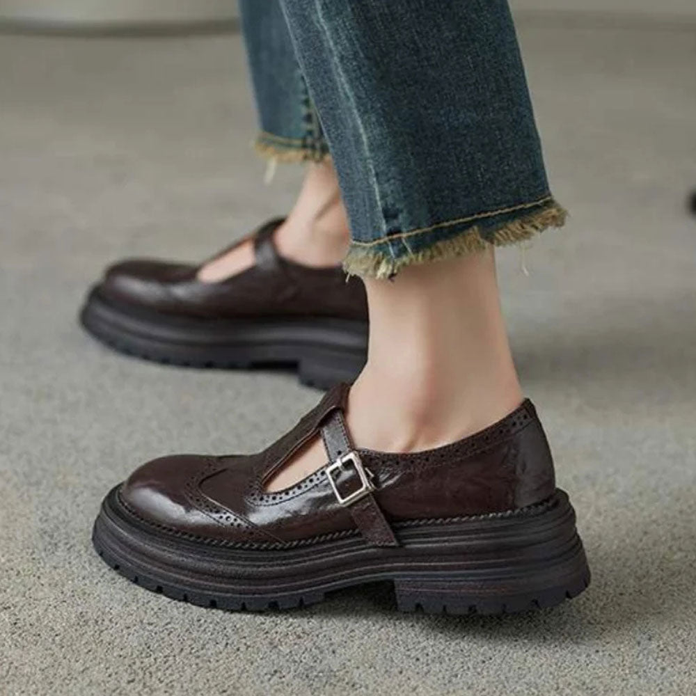 Retro Brogue Mary Jane Shoes