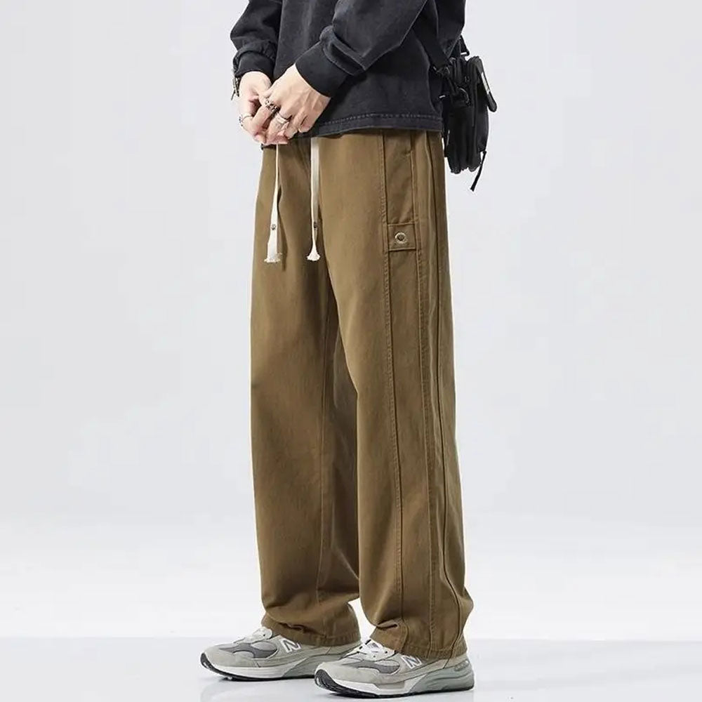 Retro Workwear Straight-Fit Pants