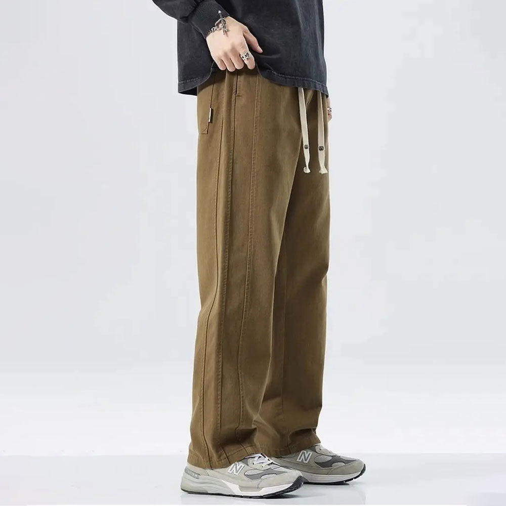 Retro Workwear Straight-Fit Pants