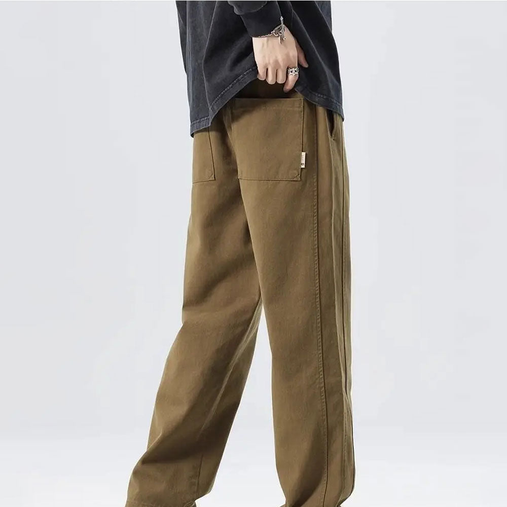 Retro Workwear Straight-Fit Pants