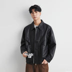 Classic PU Lapel Jacket