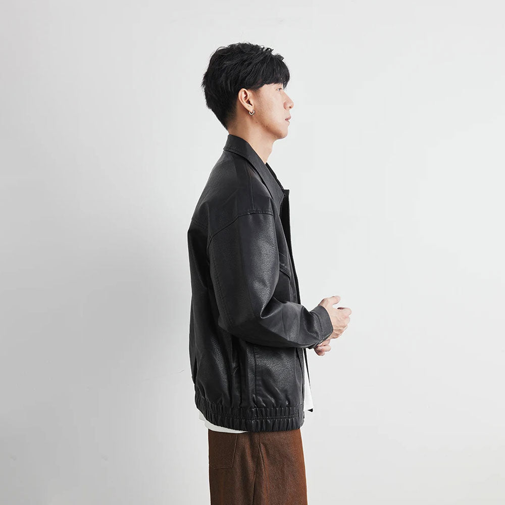 Classic PU Lapel Jacket