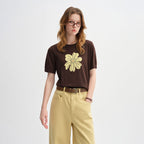 Floral Knit Short Sleeve Top
